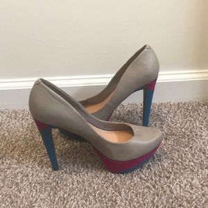Jessica Simpson leather and suede pumps